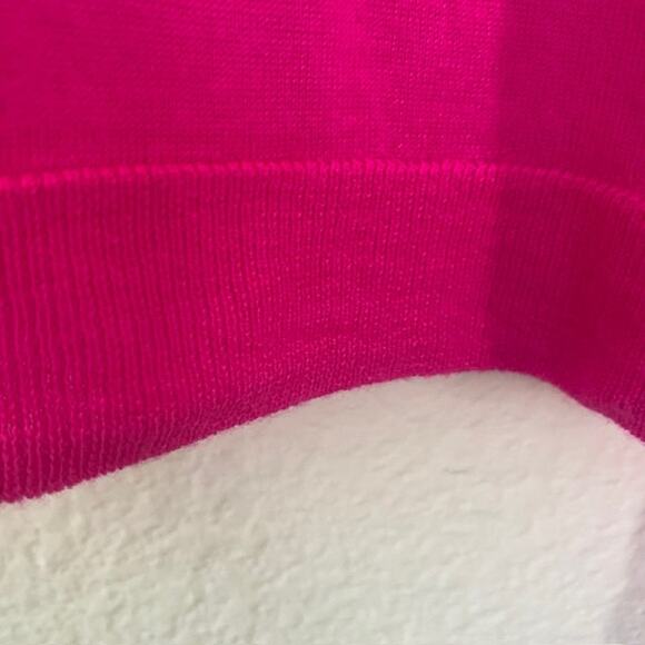 J. Crew Merino Wool Hot Pink Pullover Sweater Long Sleeve Soft Women's Medium - Picture 6 of 8